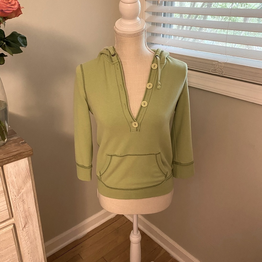 Crop green soft hoodie